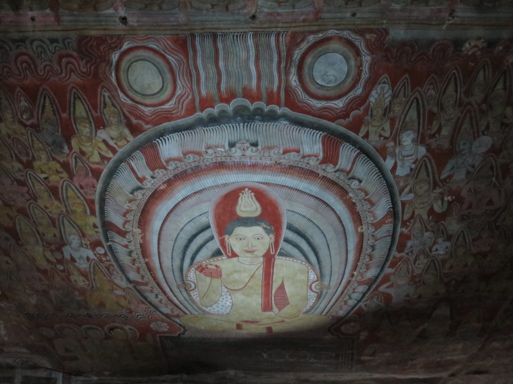 Wandmalerei in den Höhlen von Dambulla